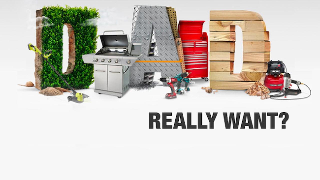What Does Dad Really Want? Photo of various products spelling out DAD.
