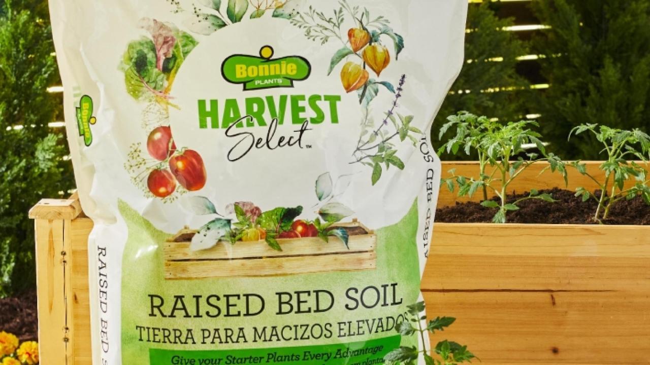 Bonnie Plants Harvest Select Raised Bed Soil.