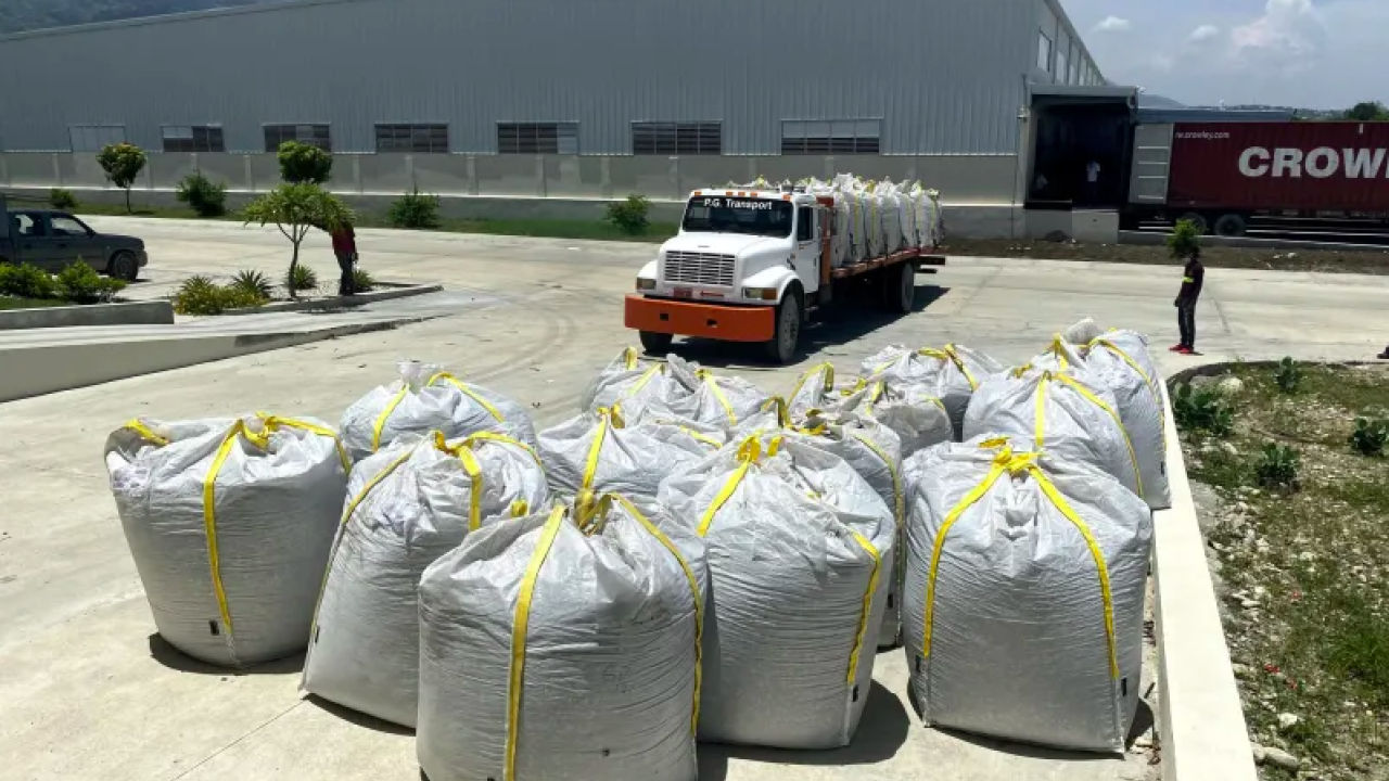 Recycling facility operated by LaVergne Haiti in Croix-des-Bouquets.