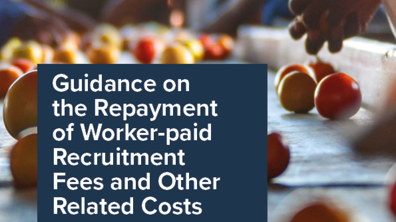 apples on a table 'Guidance on the Repayment of Worker-Paid Recruitment Fees and Costs'