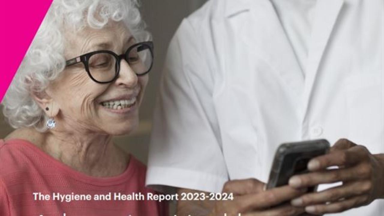 Essith Hygiene and Health Report: 2023 - 2024. A female patient is shown with a medical professional.