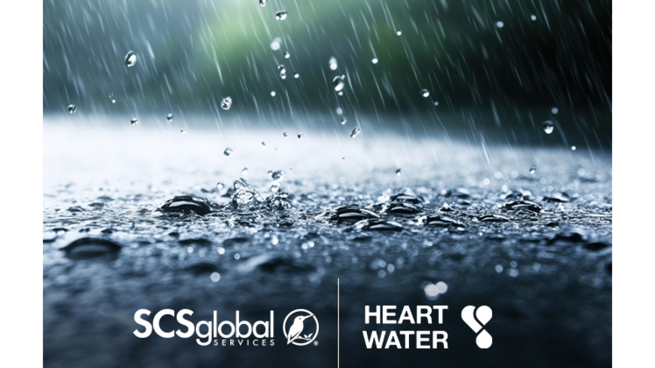 Logos for SCS Global Services and Heart Water