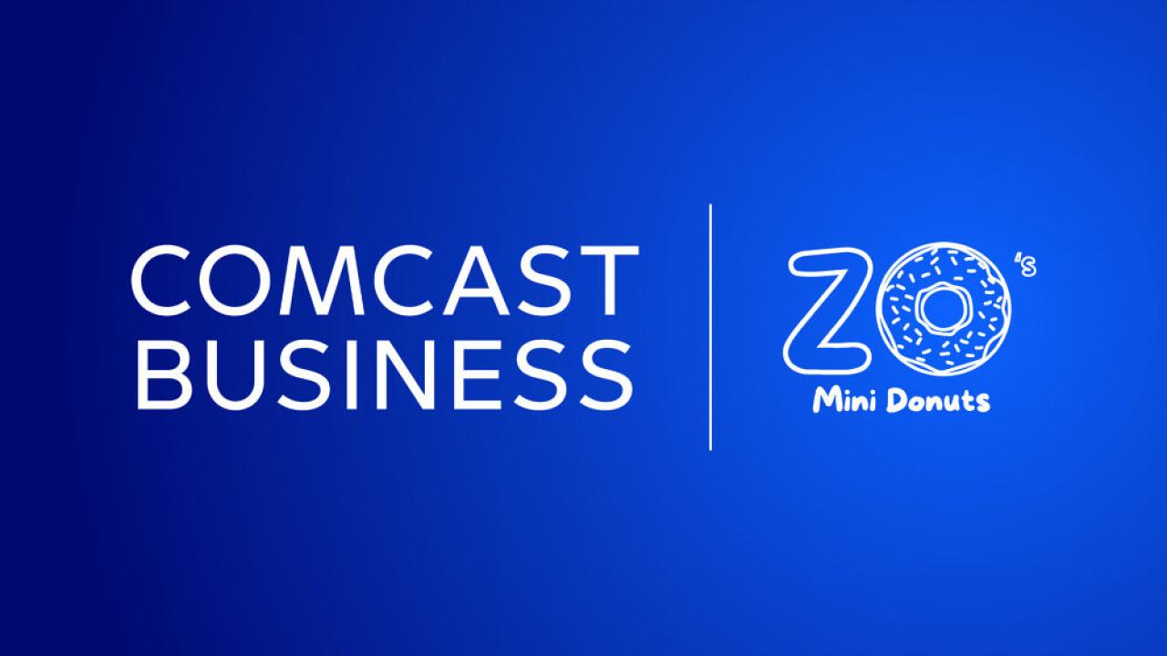 Comcast Business and ZO mini donuts logos