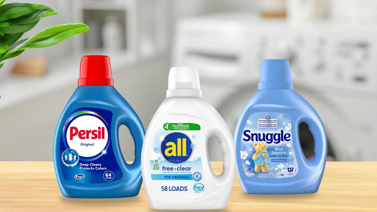 persil, all and snuggle laundry detergent