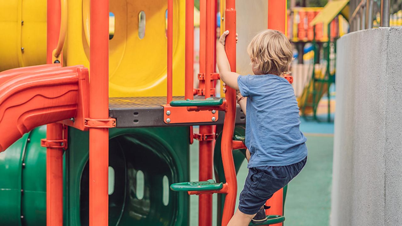 child playing on playground