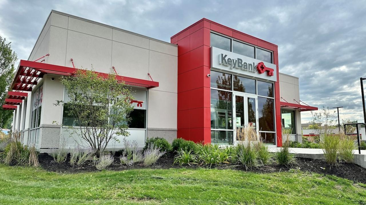 KeyBank Ithaca branch shown from the outside.