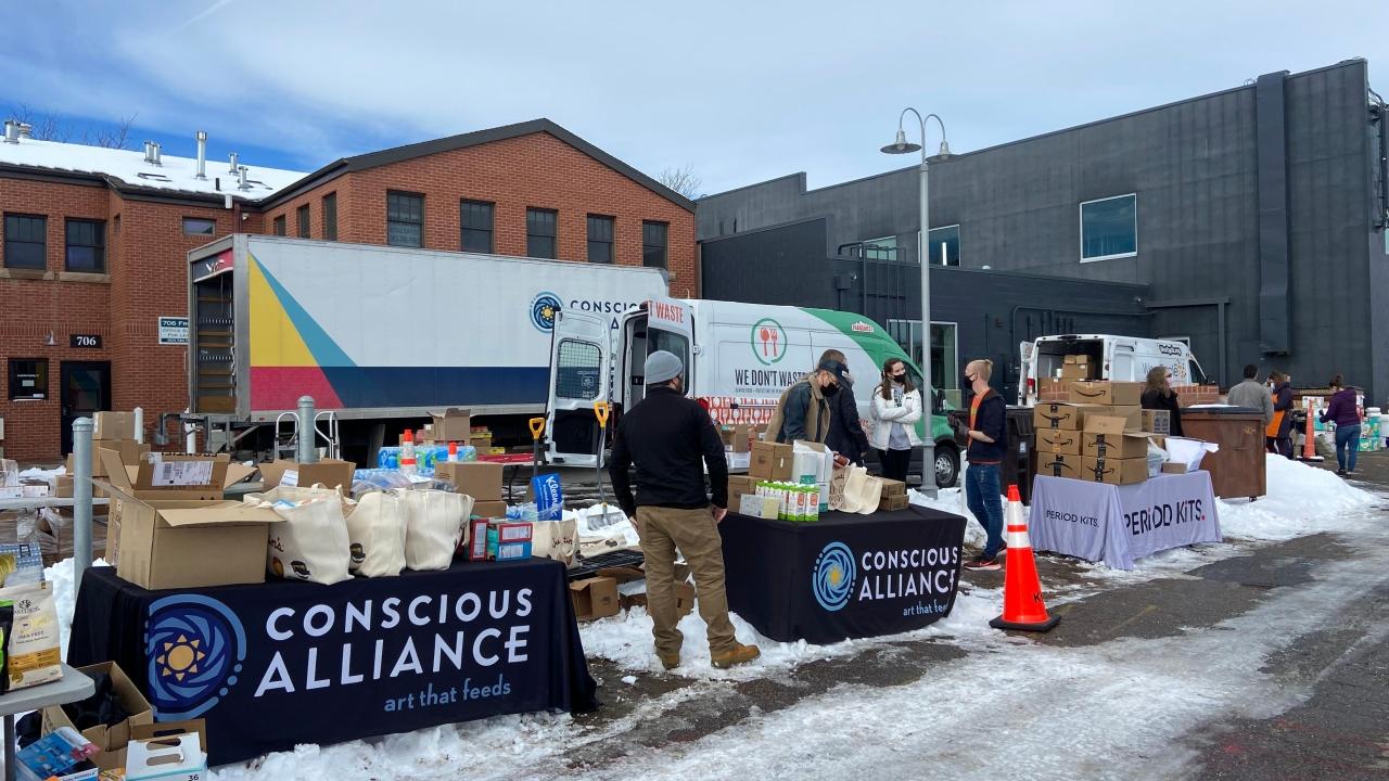 Hormel Conscious Alliance tables outside at event