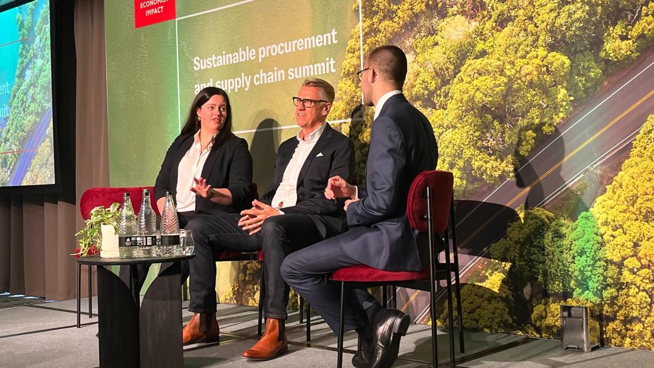 Cascale CEO, Colin Browne (centre) at the Economist 10th Sustainability Week