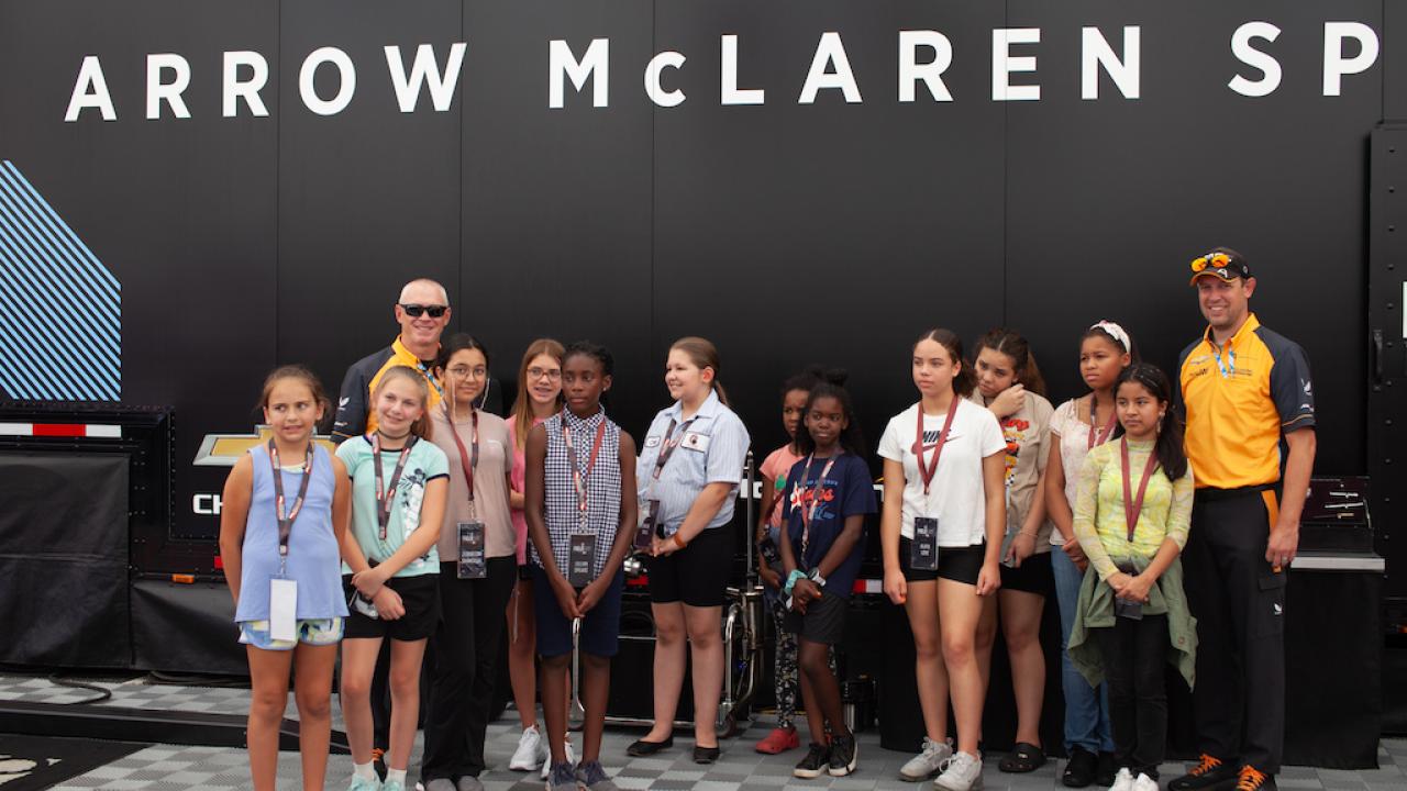15 middle-school girls who got to learn about careers in STEM