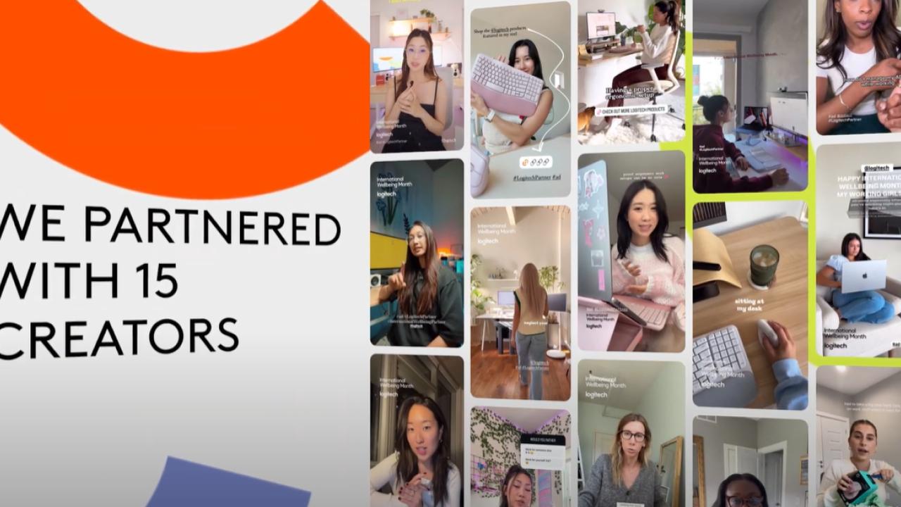 Collage of social media creator content