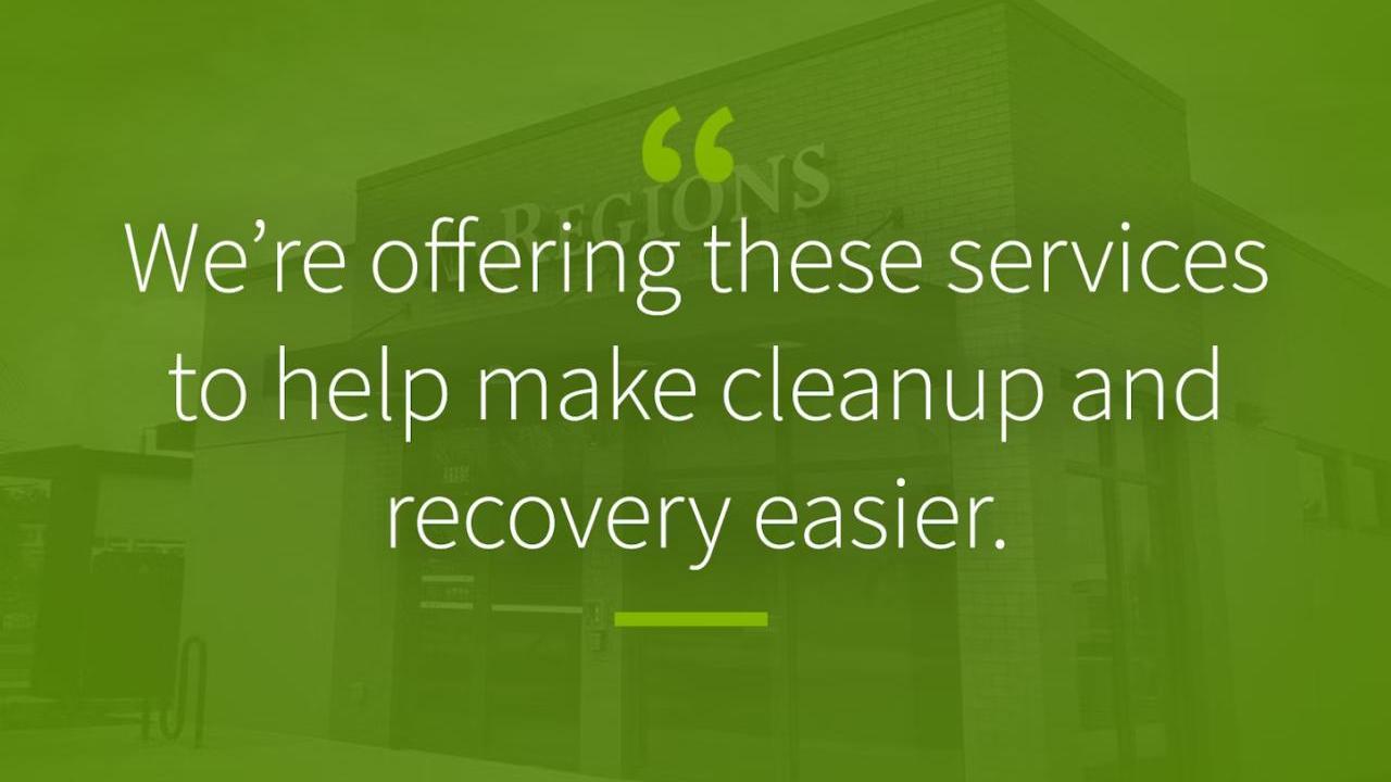 "We're offering these services to help make cleanup and recovery easier."