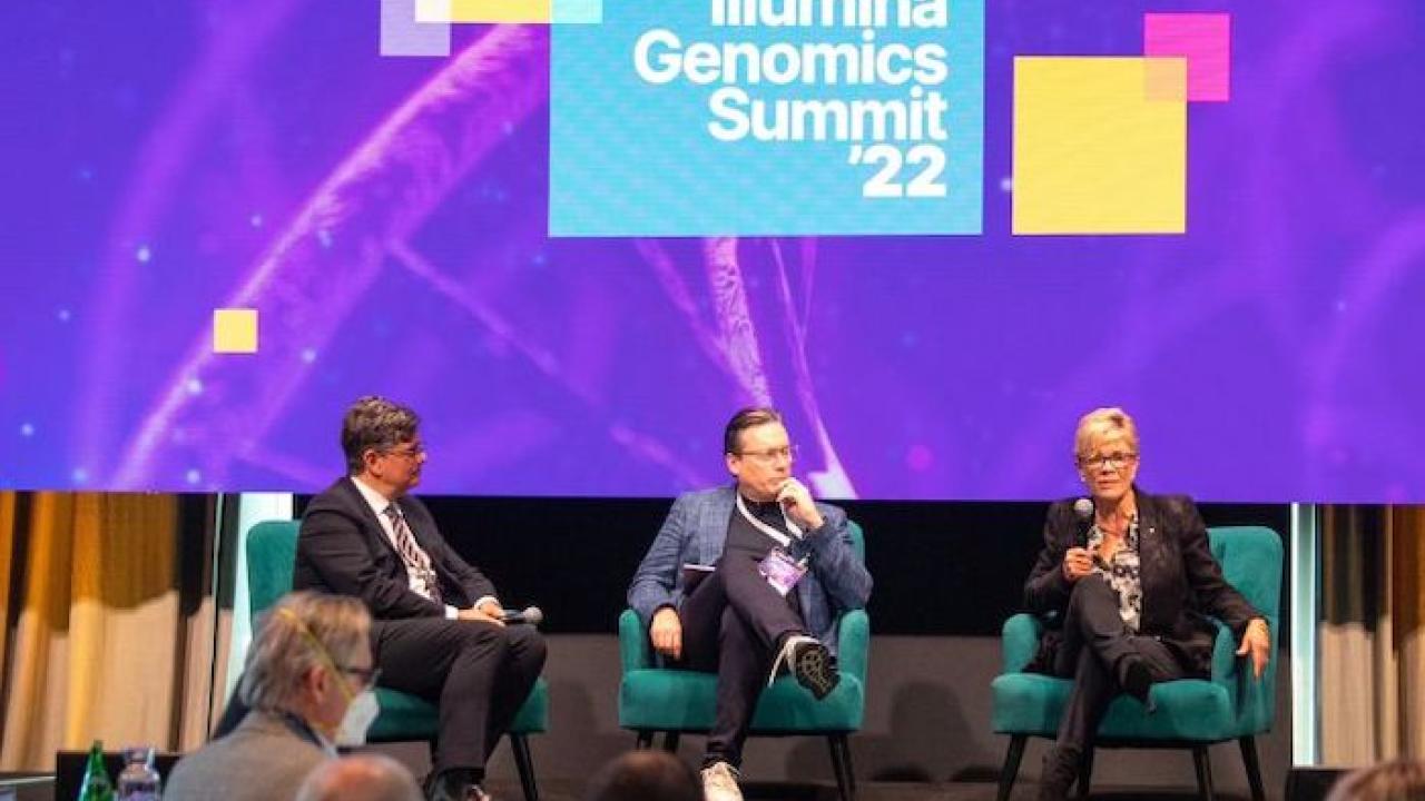 David Thomas, CEO of Omico; Paul Cross, managing director, Daily Dispatch; and Kathryn North, director, Murdoch Children’s Research Institute