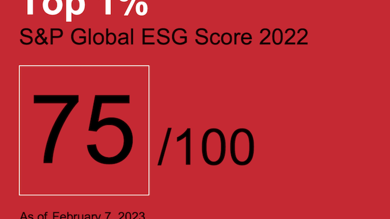 Illumina: Top 1% S&P Global ESG Score.