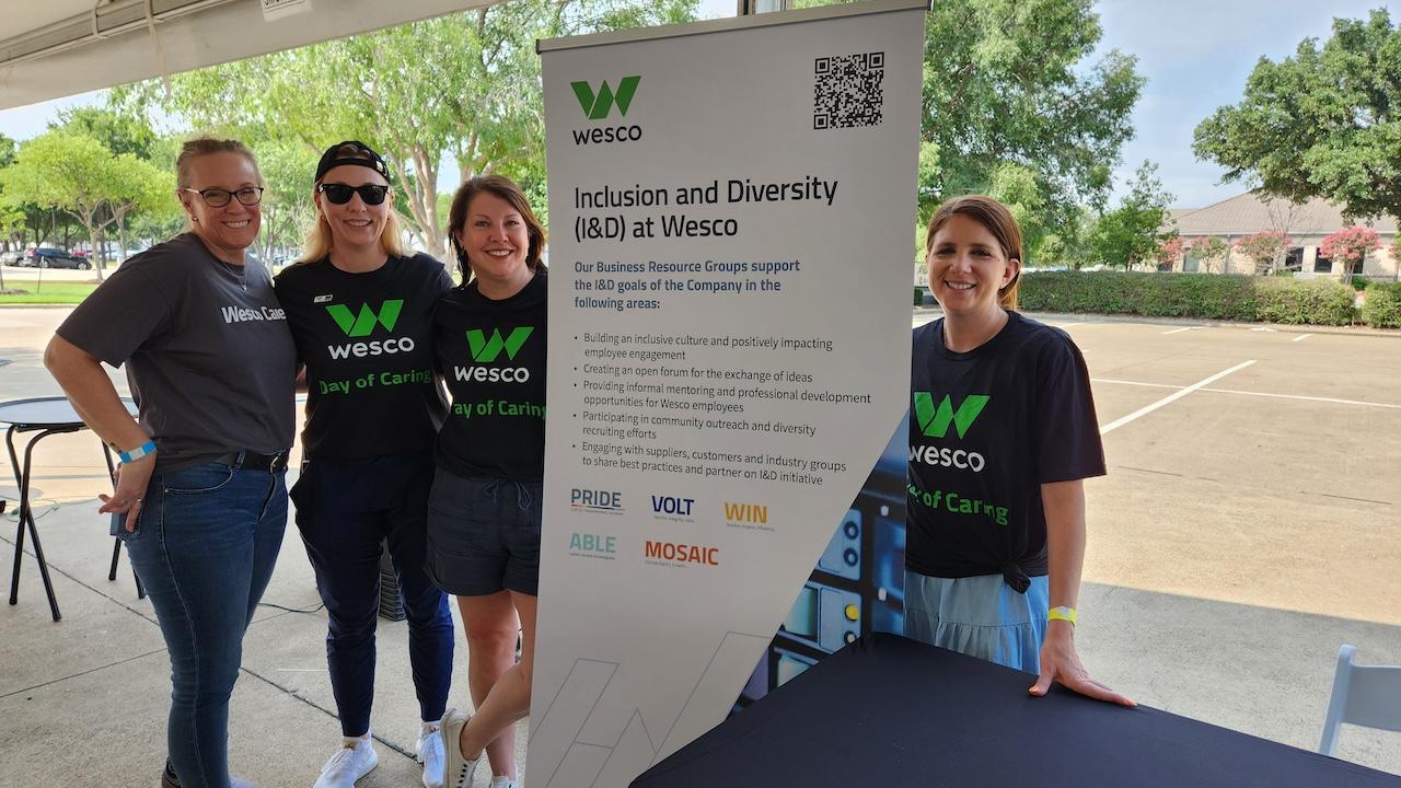 Inclusion and Diversity at Wesco. Team members shown wearing Wesco t-shirts.