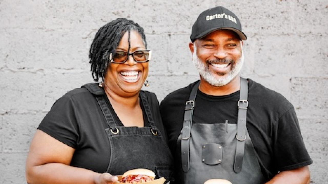 Photo: Theresa Carter & Darren W. Carter Carter's BBQ WWW.CARTERSBBQ216.COM