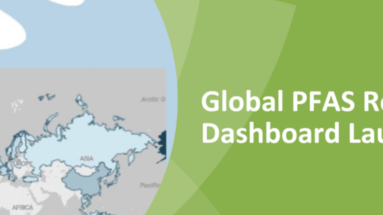 Banner with title text and image of the PFAS dashboard