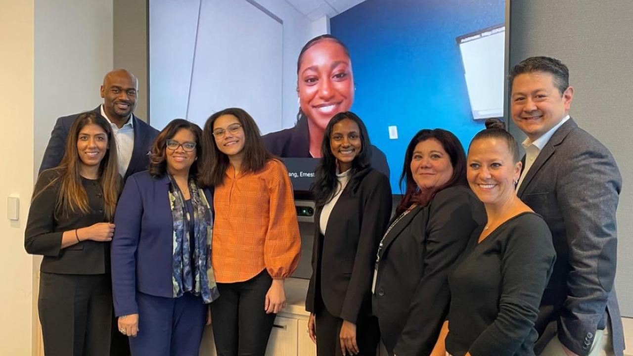 Girls and BMO leadership pose together
