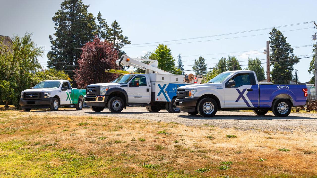 Comcast utility trucks