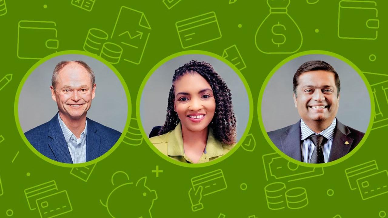 Headshots of Regions' Frank Haig, Toni Jones and Dhiraj Sharma.