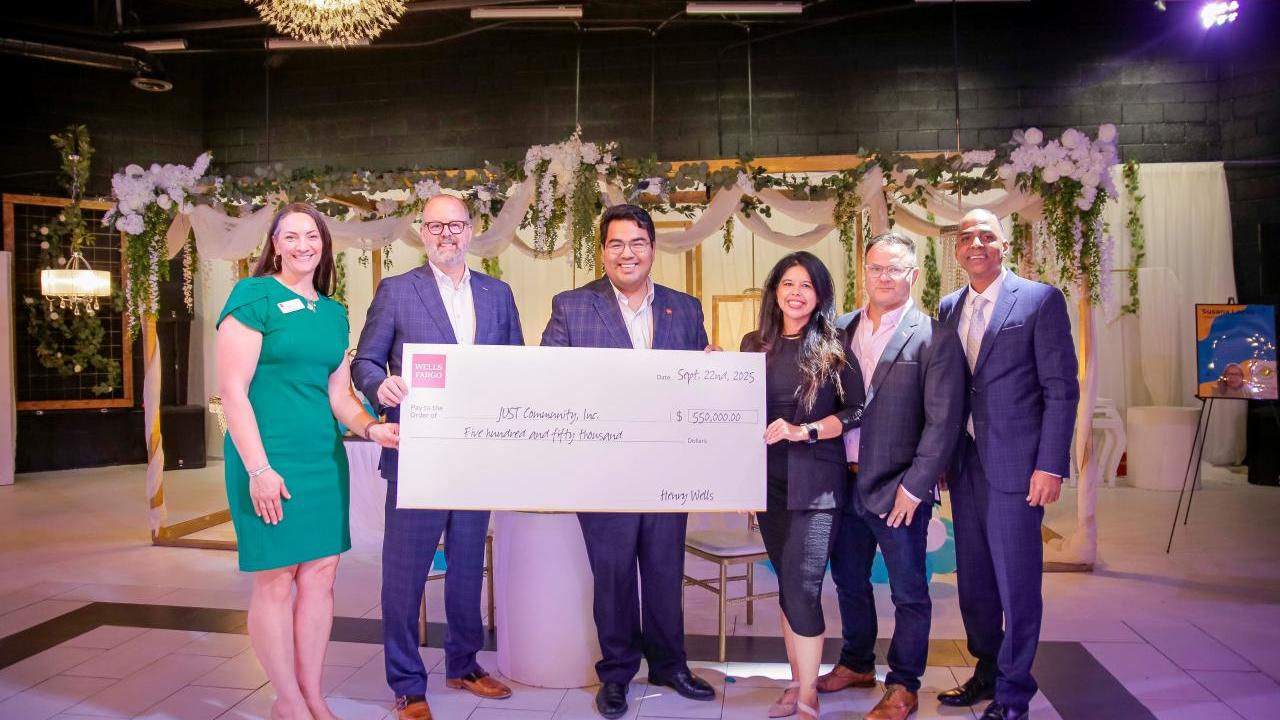 Wells Fargo presented JUST representatives with a grant to help small business owners across Texas.