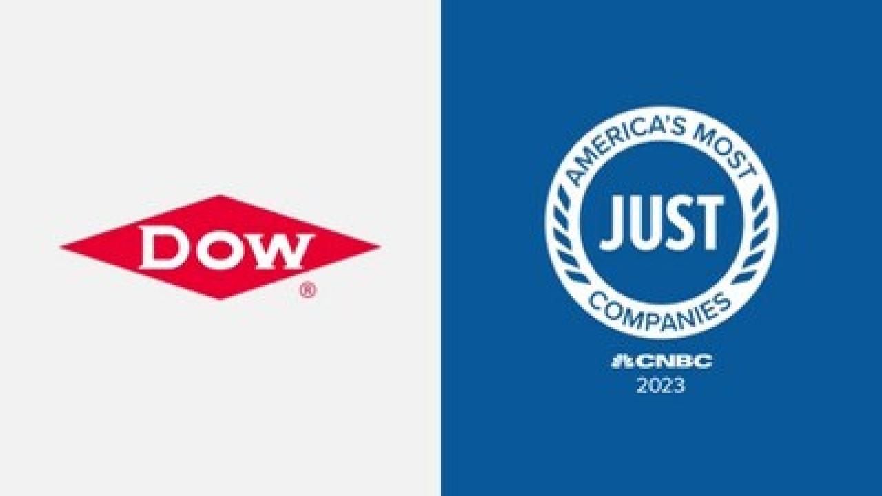 Dow logo next to the "Americas Most JUST Companies" logo