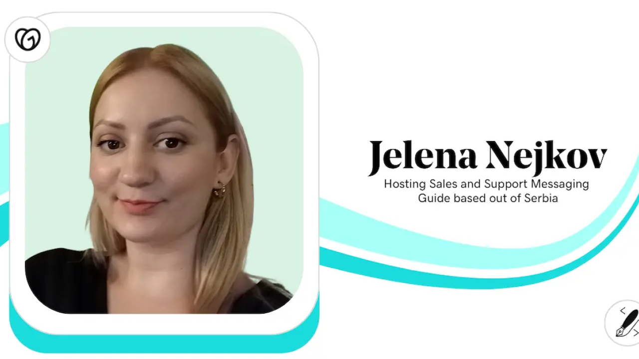 Jelena Nejkov, Hosting Sales and Support Messaging, GoDaddy Serbia.