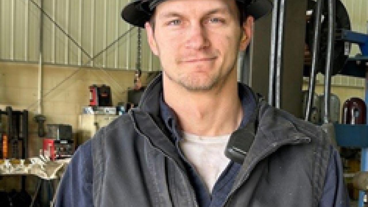 Joe in a hard hat
