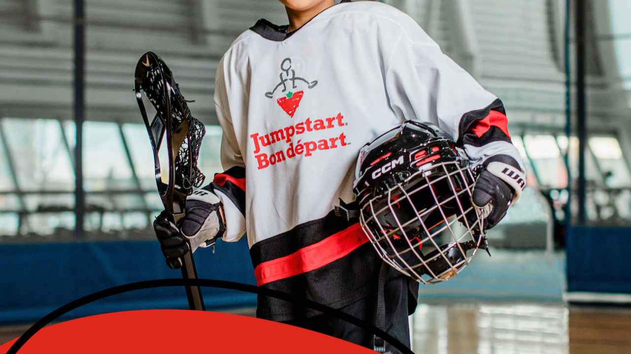JumpStart State of the Report: Child dressed for lacrosse.