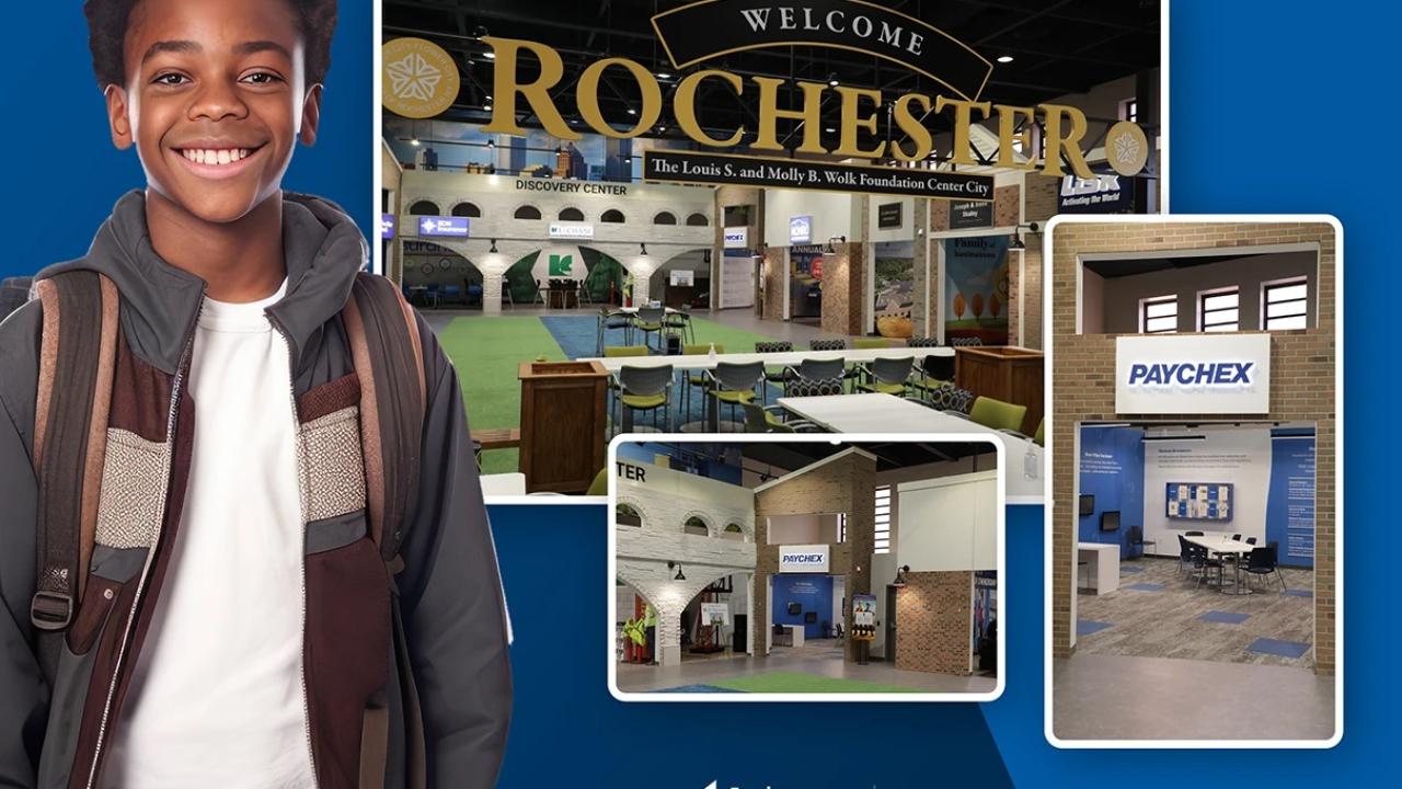 Collage of photo's of the “Discovery Center”