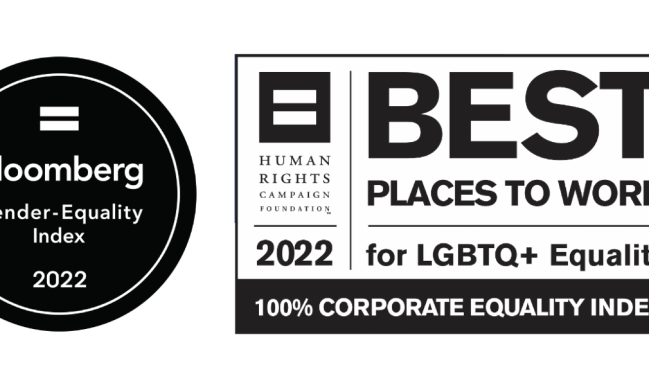 Bloomberg and Best Places to Work award logos