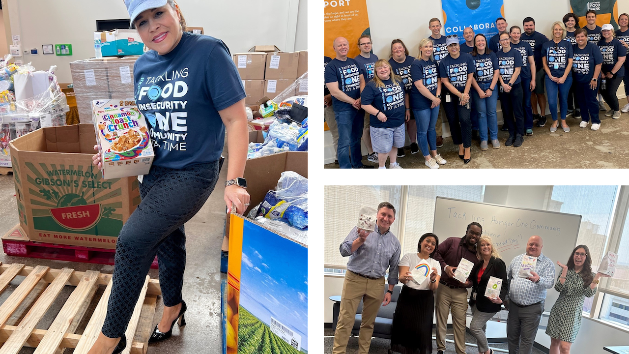 Collage of employees volunteering