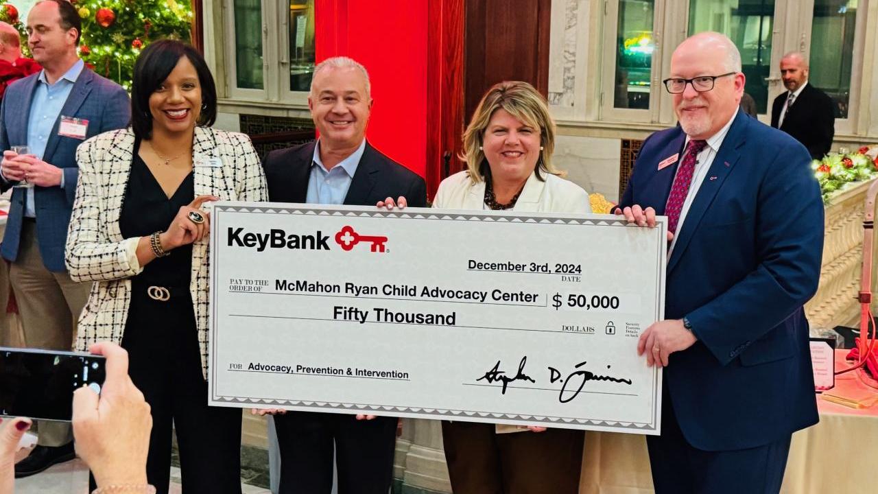 The KeyBank Foundation is donating $50,000 to support the McMahon Ryan Child Advocacy Center’s efforts to prevent and intervene in child abuse as well as advocate for victims. 