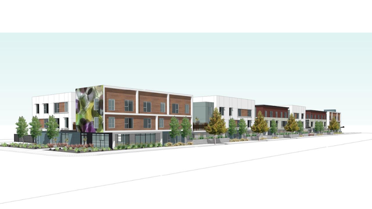 Rendering of Compton Blvd. affordable housing project.
