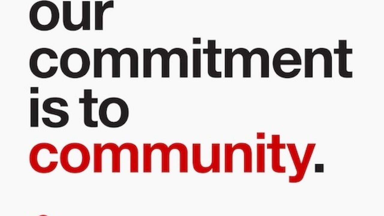 KeyBank community logo: Our commitment is to community. 