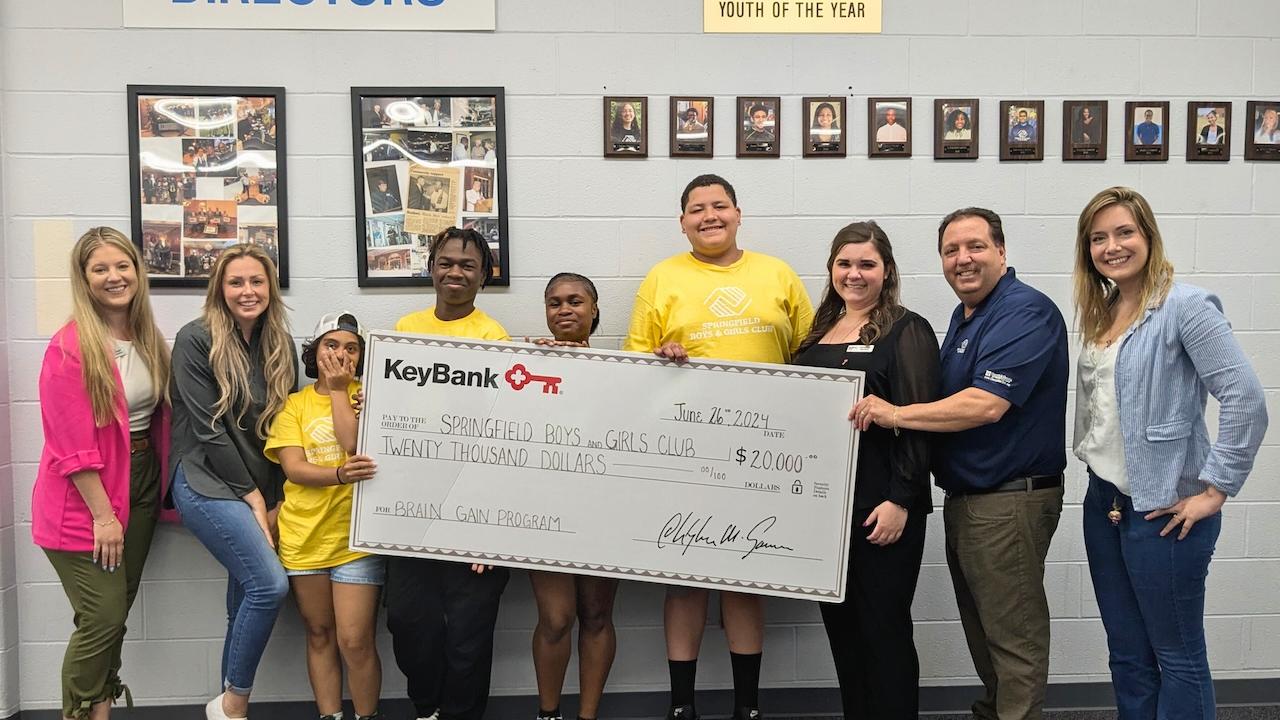Springfield Boys & Girls Club presented a check by representatives from KeyBank Foundation.