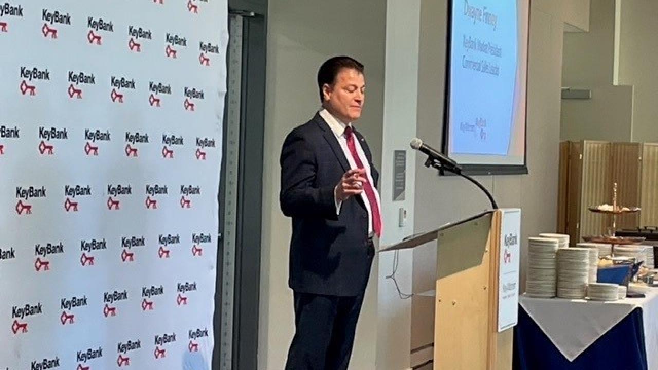 KeyBank Western Pennsylvania Market President Dwayne Finney speaks at the Key4Women Forum in Pittsburgh