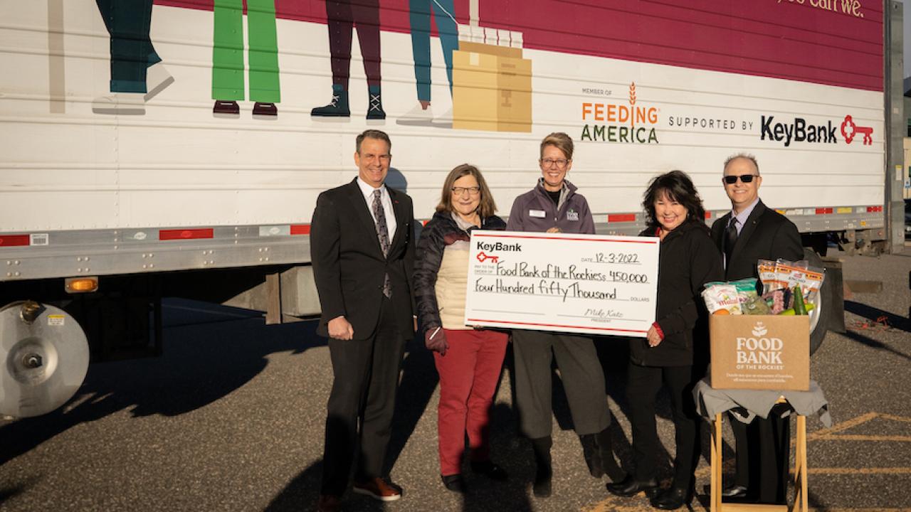 KeyBank team shown with Food Bank of the Rockies team.