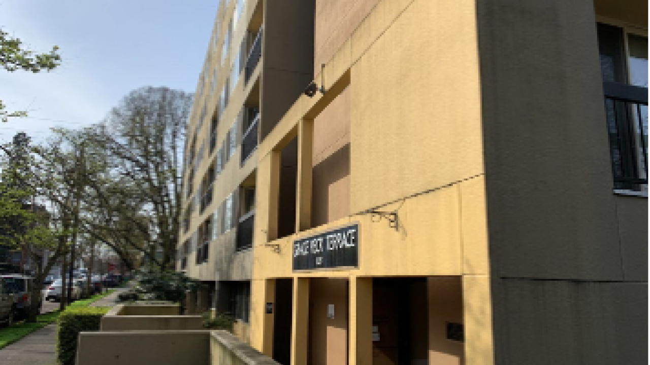 the Grace Peck Terrace Apartments.