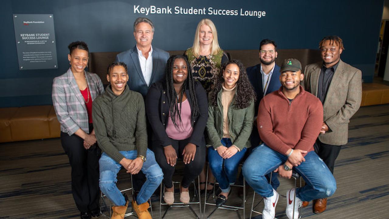 KeyBank Foundation and Kent State University students and faculty group photo.
