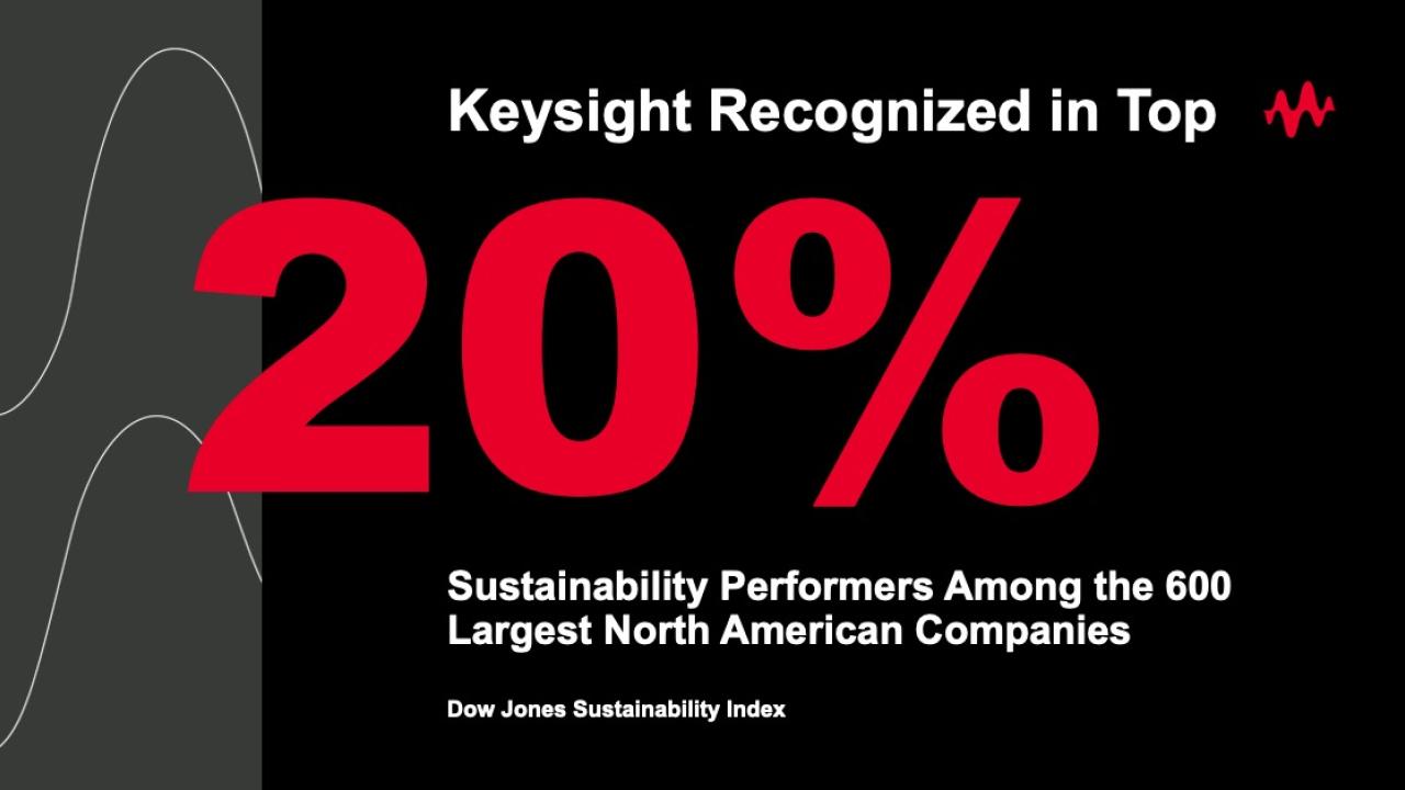 "Keysight recognized in the top 20 percent sustainability performers among the 600 largest North American companies"