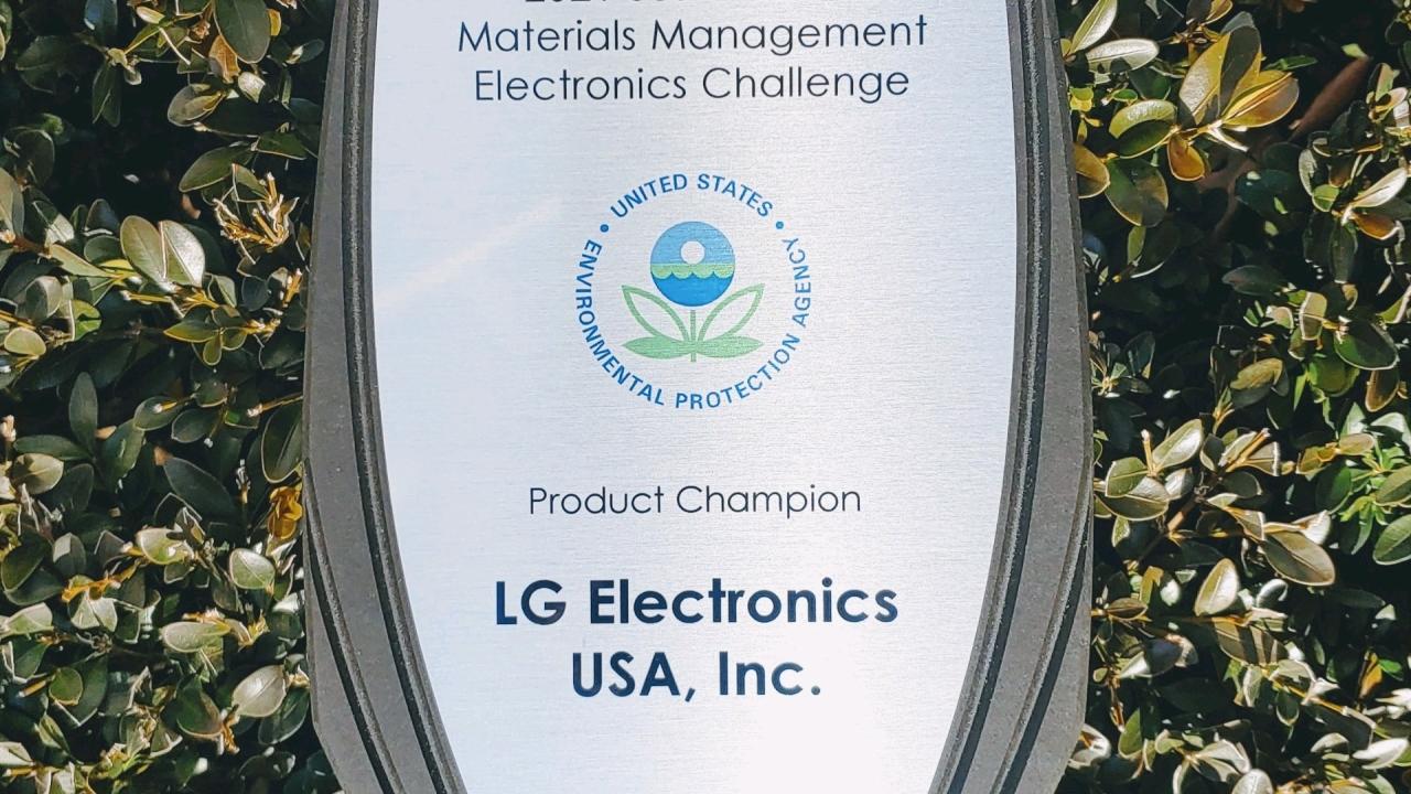 "2021 Sustainable Materials Management Electronics Challenge, Product Campion, LG Electronics USA, Inc."