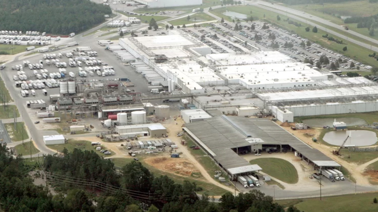 the largest hog slaughterhouse in the world. It is located in Tar Heel, North Carolina, operates under Smithfield Foods, Inc., and is wholly owned by the WH Group. Approximately 35,000 hogs are slaughtered there each day and waste is discharged into the Cape Fear River. 