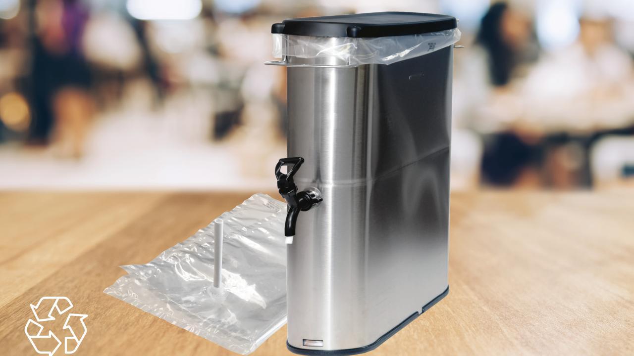 Metal beverage dispenser and recyclable liner system