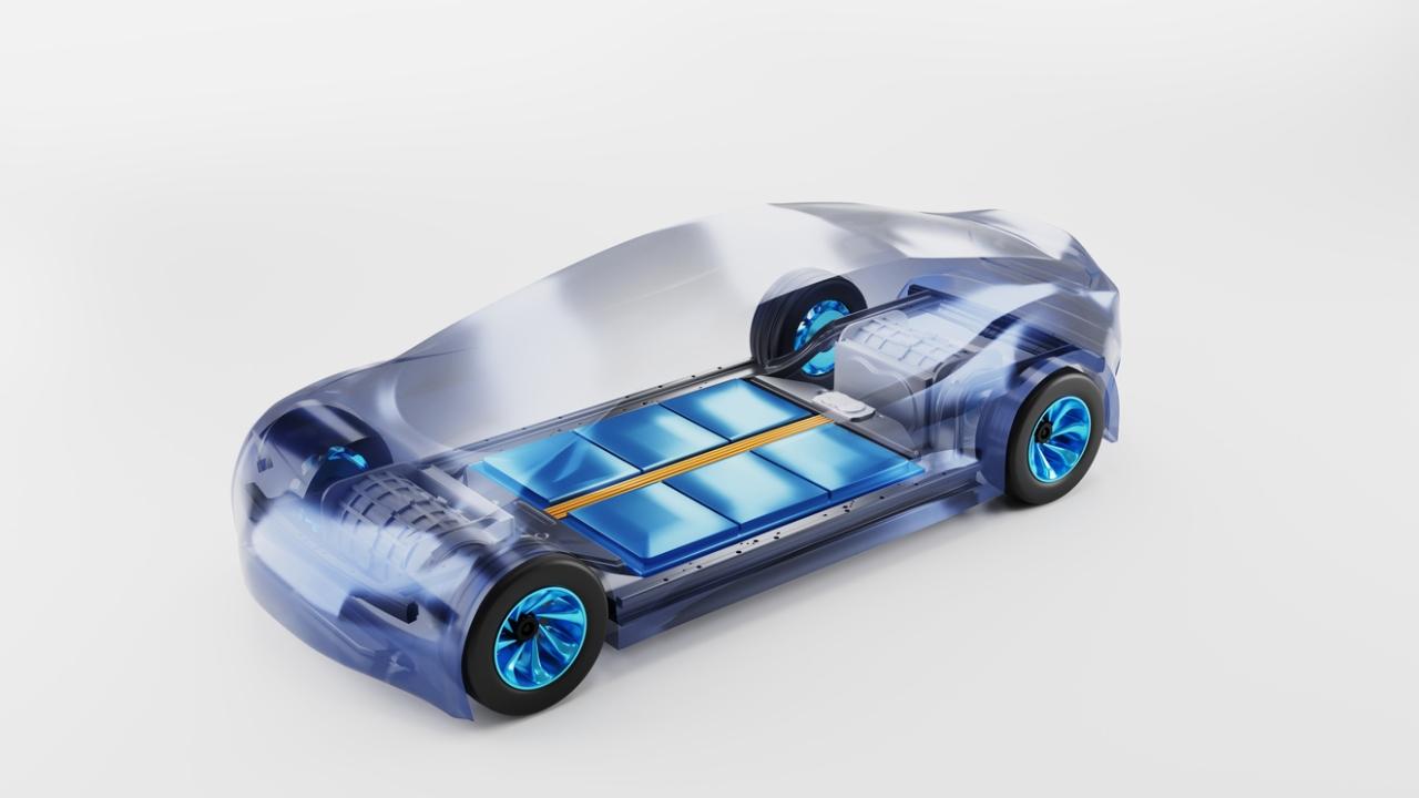 artistic representation of car battery inside car