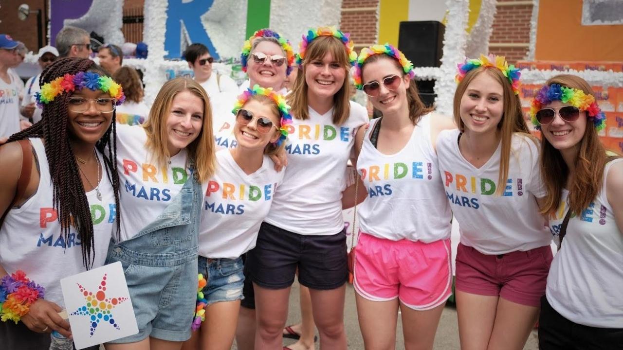 people with PRIDE t-shirts