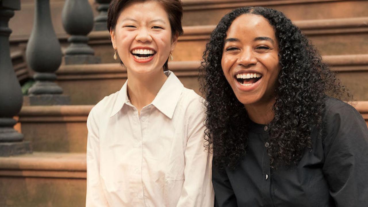 Photo of two Morgan Stanley female investors.