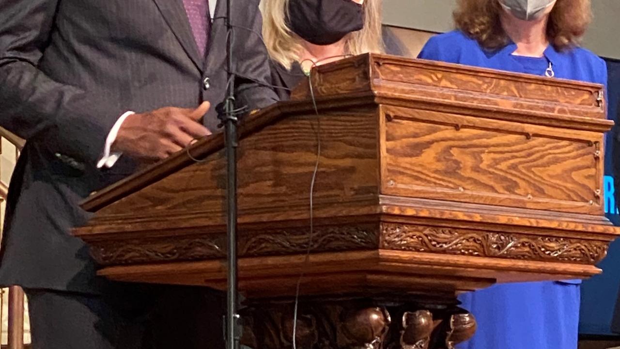 Man at podium
