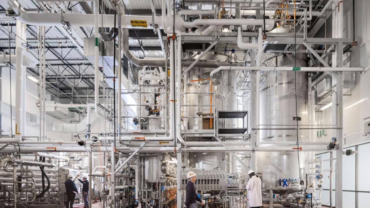 Inside a factory 