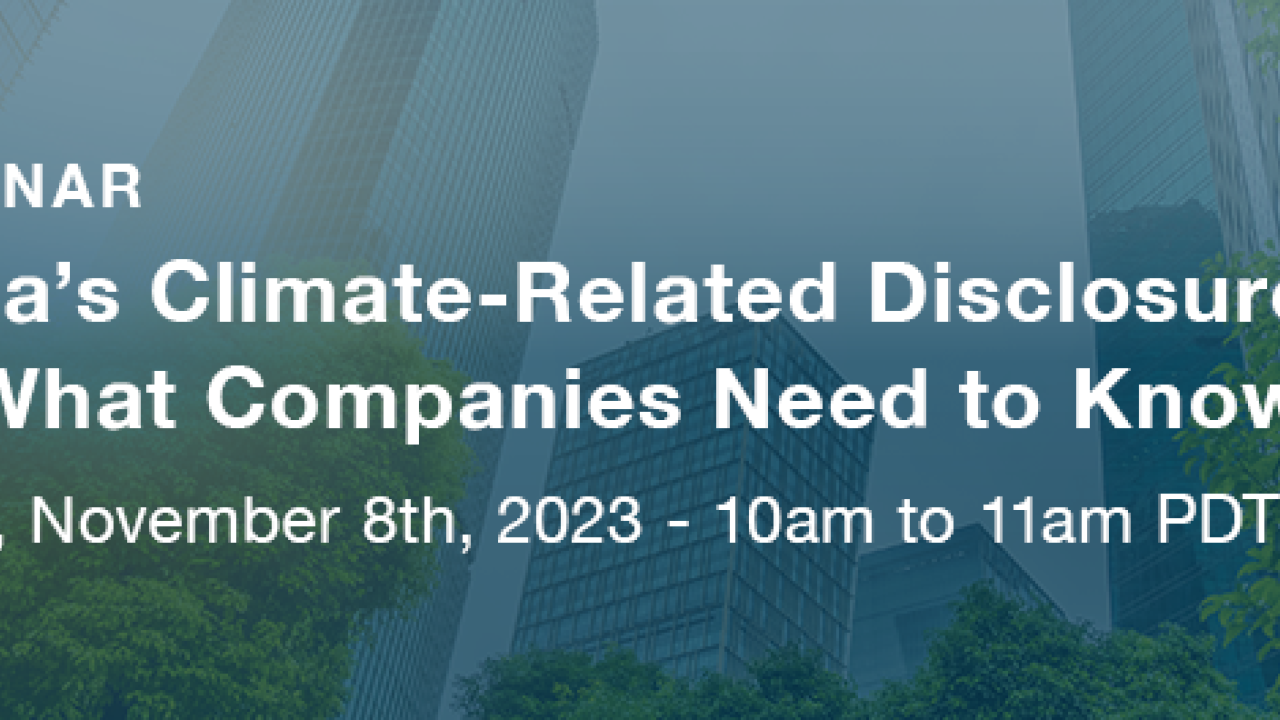 California’s Climate-Related Disclosure Laws – What Companies Need to Know