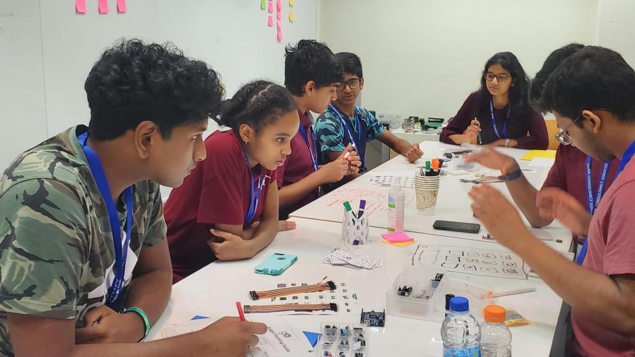 group of students working together 